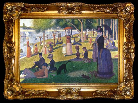 framed  Georges Seurat A Sunday on La Grande jatte (mk39), ta009-2